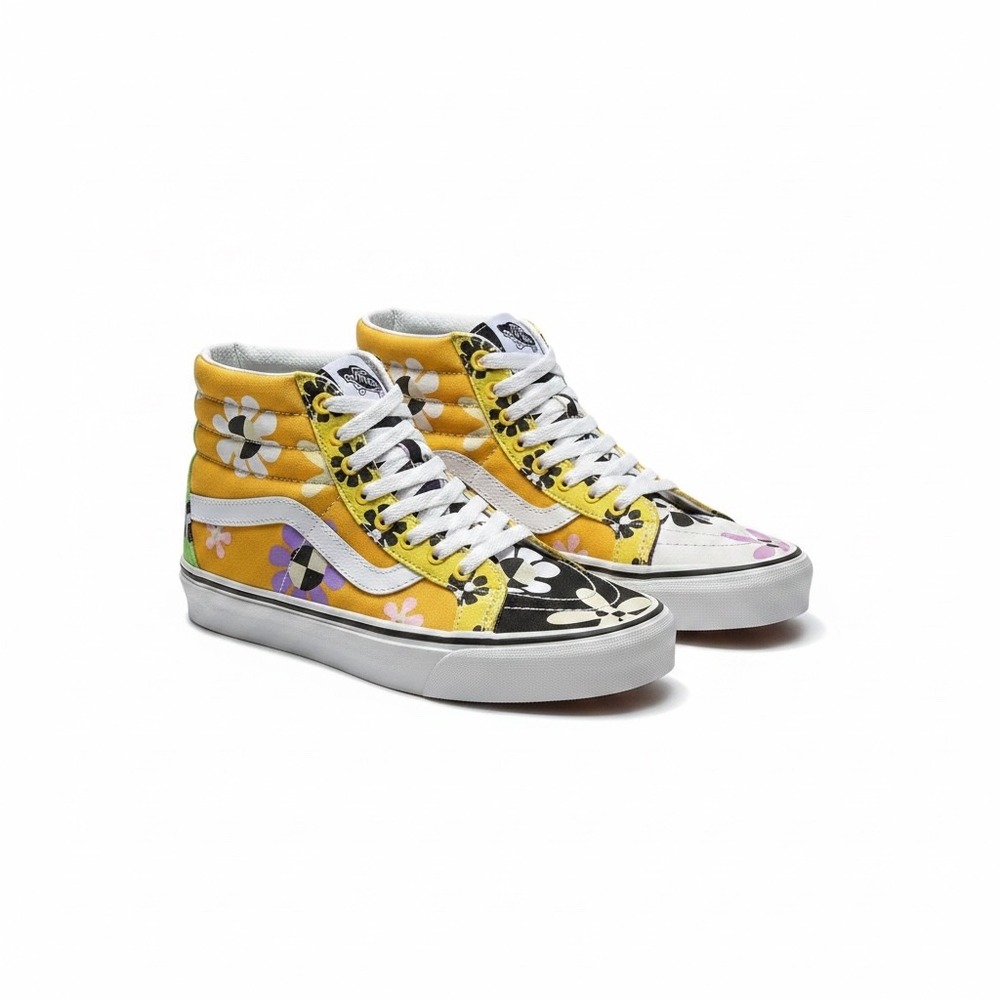 Vans Sk8-Hi Patchwork Floral Multi Color High Top Sneakers Womens